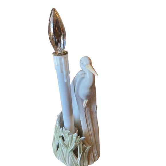 Fitz and Floyd Vintage 8" Heron Candle Holders with Vintage Plastic Candles 2 - Picture 5 of 7